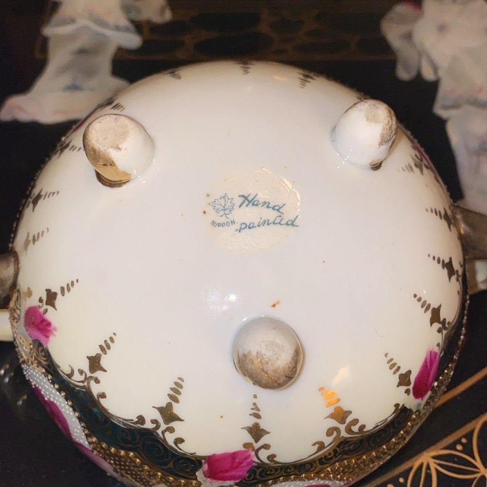 Vintage Nippon Hand Painted creamer with lid - Picture 4 of 7